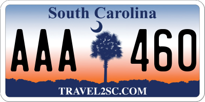 SC license plate AAA460