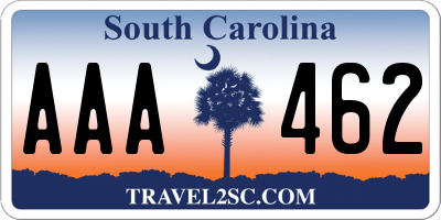 SC license plate AAA462