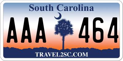 SC license plate AAA464