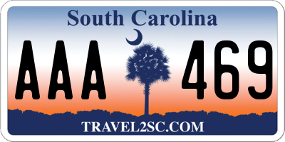 SC license plate AAA469