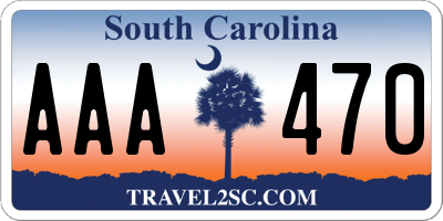 SC license plate AAA470