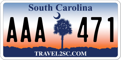 SC license plate AAA471