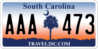 SC license plate AAA473