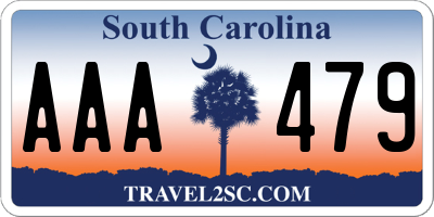 SC license plate AAA479