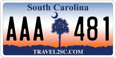 SC license plate AAA481