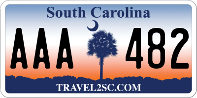 SC license plate AAA482