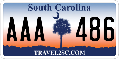 SC license plate AAA486
