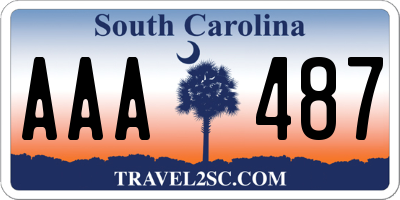 SC license plate AAA487