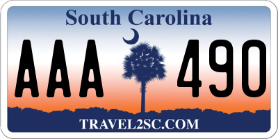 SC license plate AAA490