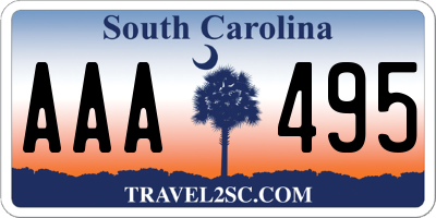 SC license plate AAA495