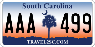 SC license plate AAA499