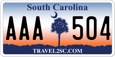 SC license plate AAA504