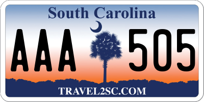 SC license plate AAA505