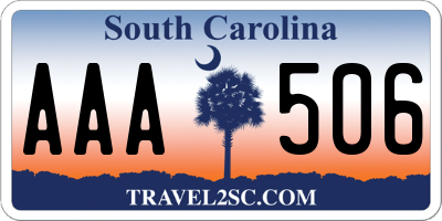 SC license plate AAA506