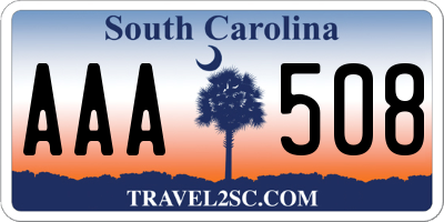 SC license plate AAA508