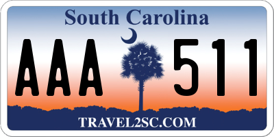 SC license plate AAA511