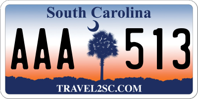 SC license plate AAA513