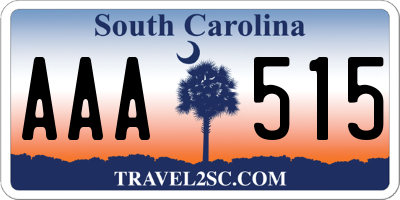SC license plate AAA515