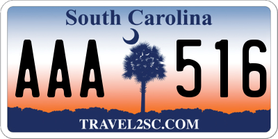 SC license plate AAA516