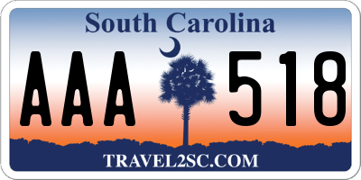 SC license plate AAA518