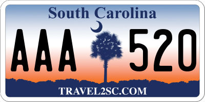 SC license plate AAA520