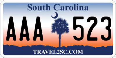 SC license plate AAA523