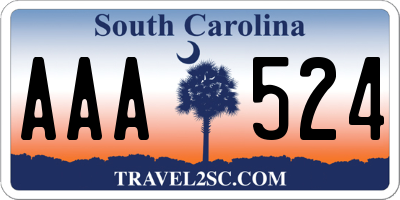 SC license plate AAA524