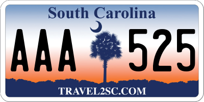 SC license plate AAA525