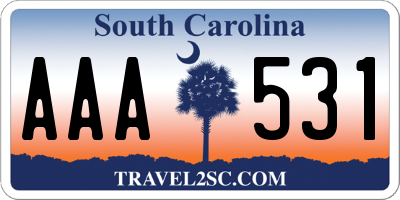 SC license plate AAA531