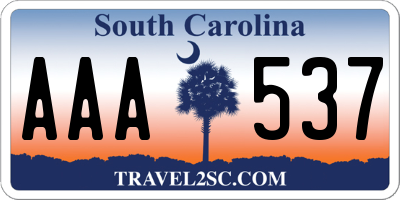 SC license plate AAA537