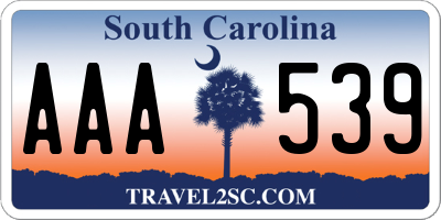 SC license plate AAA539