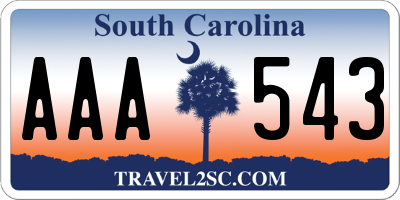 SC license plate AAA543