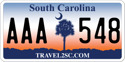 SC license plate AAA548