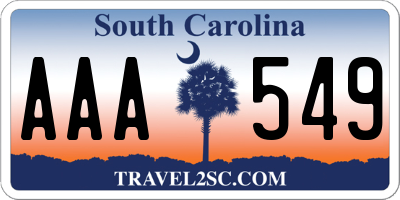 SC license plate AAA549