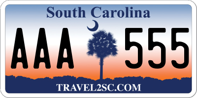 SC license plate AAA555