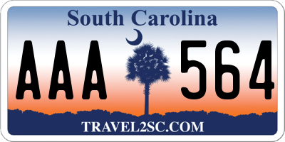 SC license plate AAA564