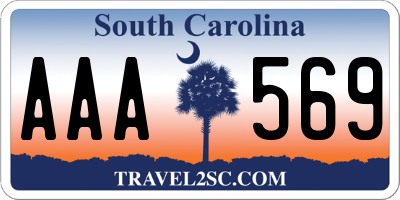 SC license plate AAA569