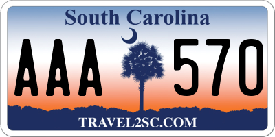 SC license plate AAA570