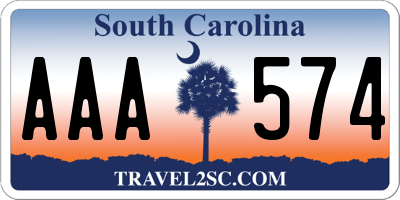 SC license plate AAA574