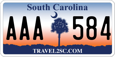 SC license plate AAA584
