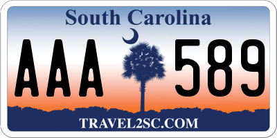 SC license plate AAA589