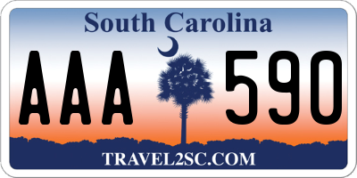 SC license plate AAA590