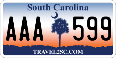 SC license plate AAA599