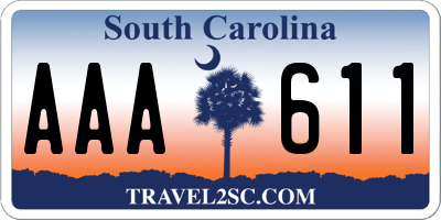 SC license plate AAA611