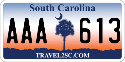 SC license plate AAA613