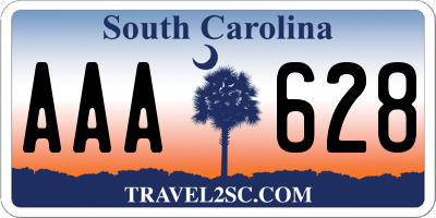 SC license plate AAA628