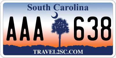 SC license plate AAA638