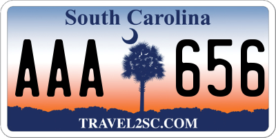 SC license plate AAA656