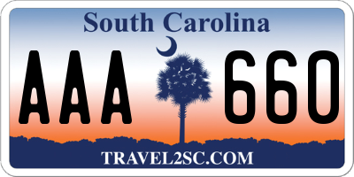 SC license plate AAA660