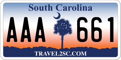 SC license plate AAA661